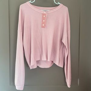 American Eagle Cropped Waffle Knit Sweater